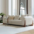 Elegant 3-seter sofa i kremfarget bouclé